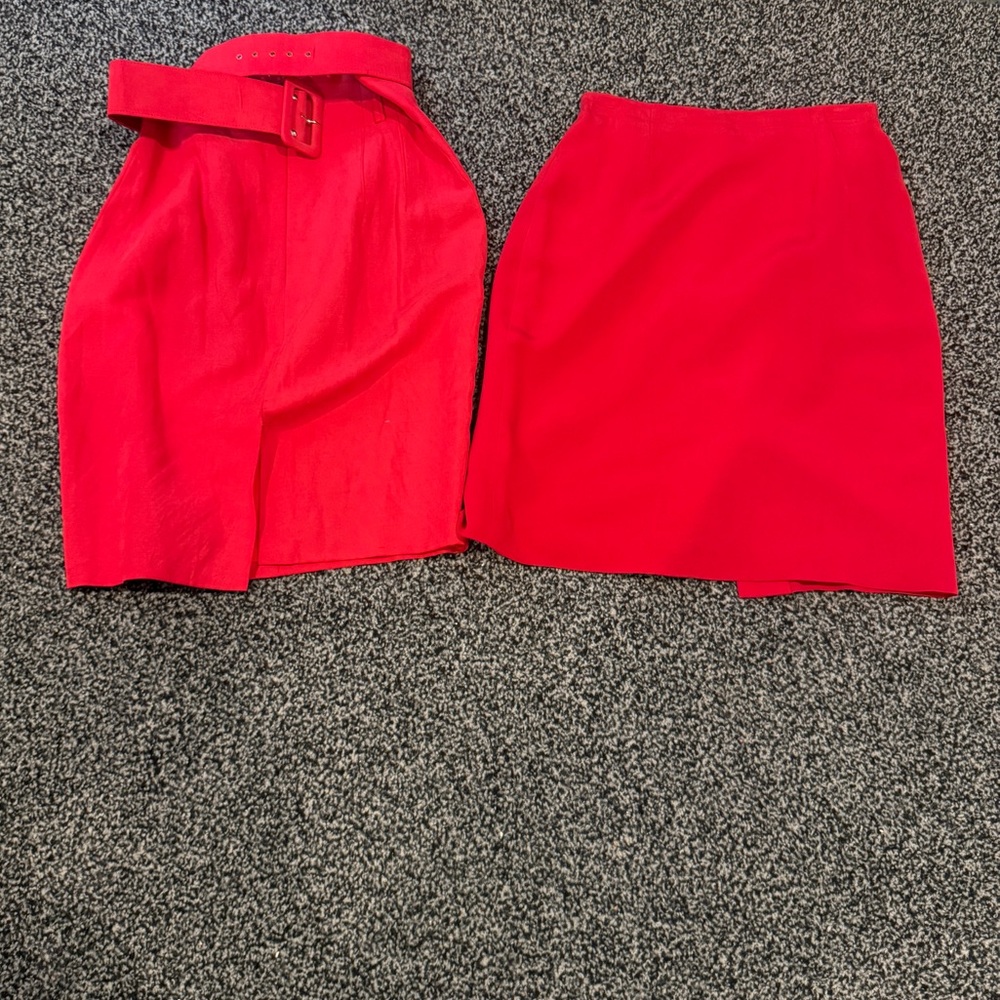 2 Elegant Red Women's Skirt